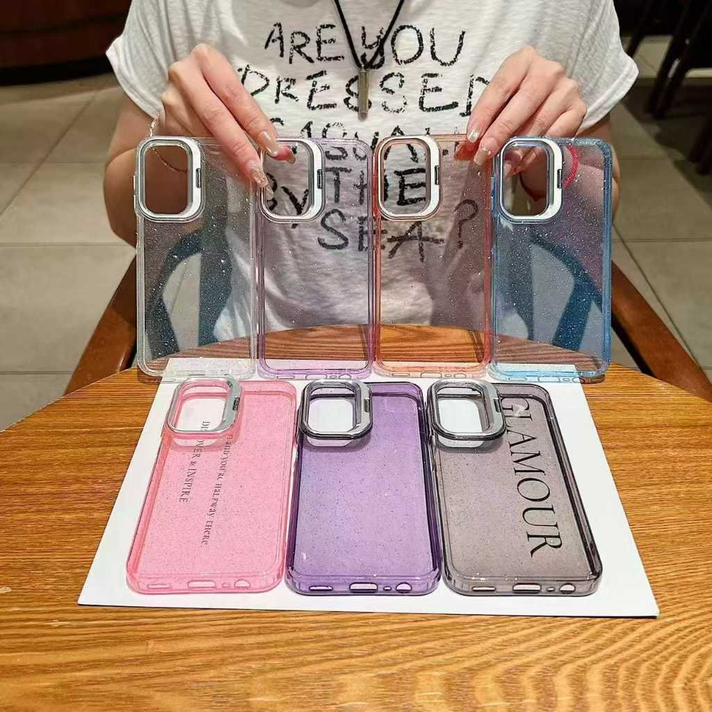 Capa com Glitter & Suporte Premium para SAMSUNG A06 A07 A14 A15 A16 A17/A26 A27 A37 A57 S26 / PLUS E ULTRA (SOB)