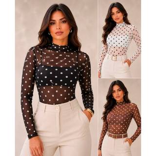 blusa tule poá blusa tule feminina blusa manga longa tule blusa transparente feminina blusa segunda pele tule blusa