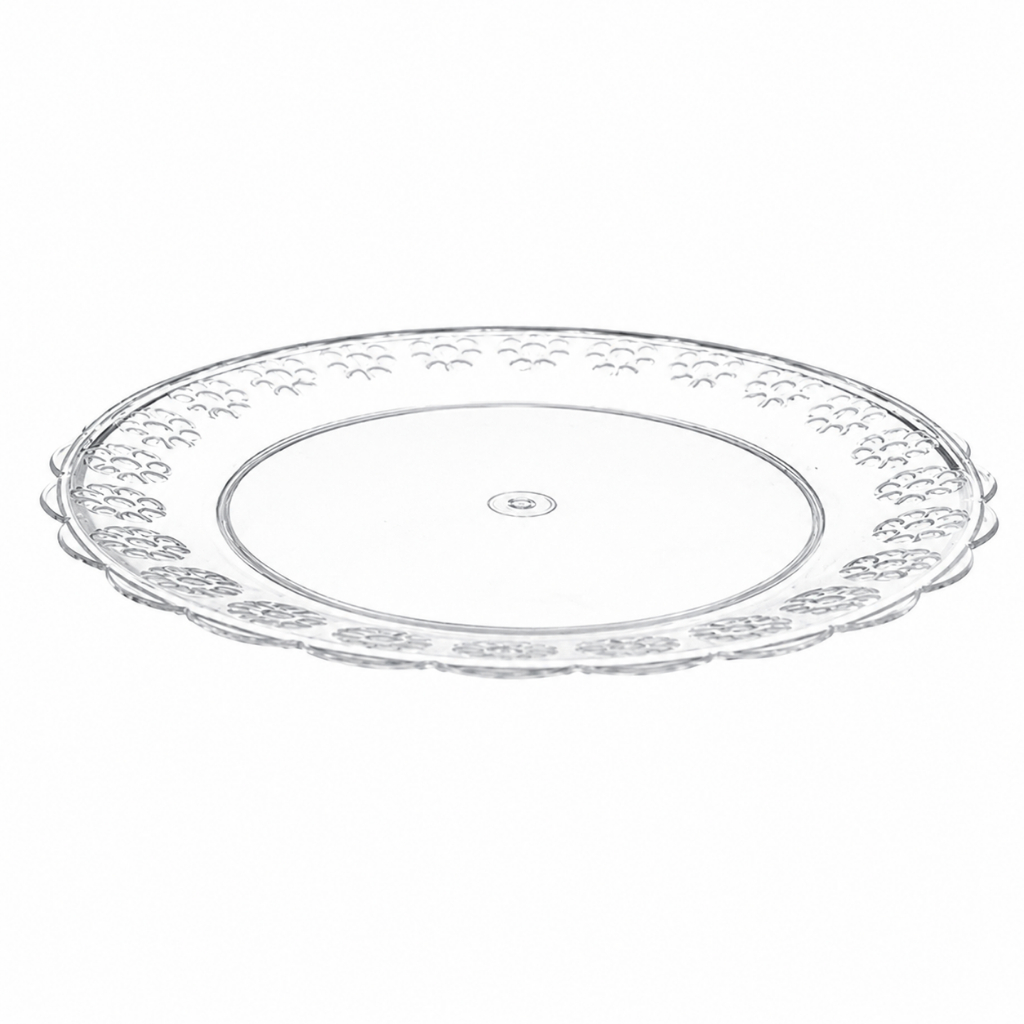Bandeja Redonda Prato Cristal 32CM Três Triângulos