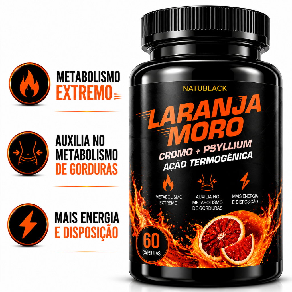 Laranja Moro Original Picolinato de Cromo + Psyllium Termogenico