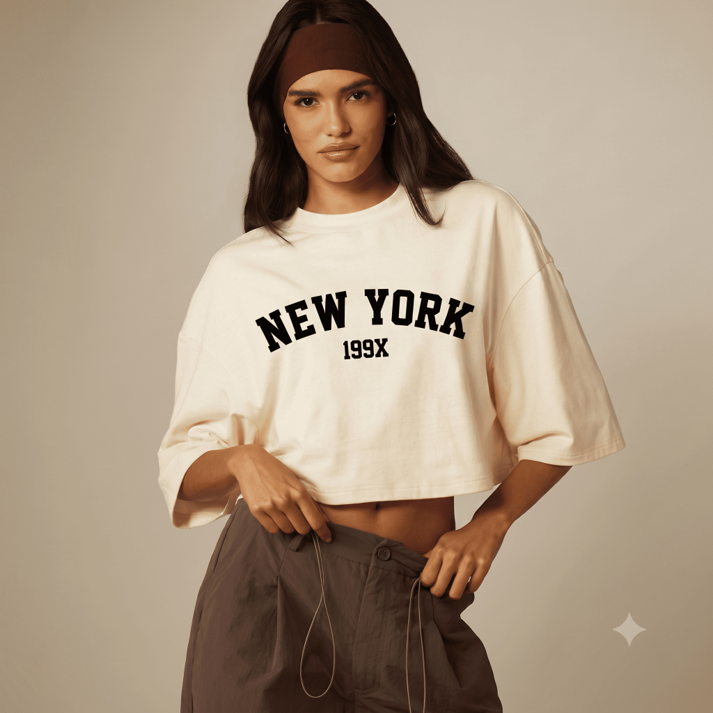 Cropped Streetwear Oversized Blusa Academia Shirt Confortável Algodão Casual Estampada Premium Básico Feminino Moda