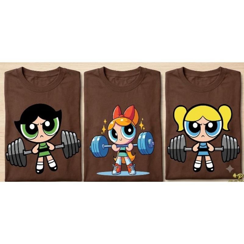 Kit 3 ou 1 Blusa de Personagens Meninas super poderosas 100% Algodão Camiseta P M G Estampada