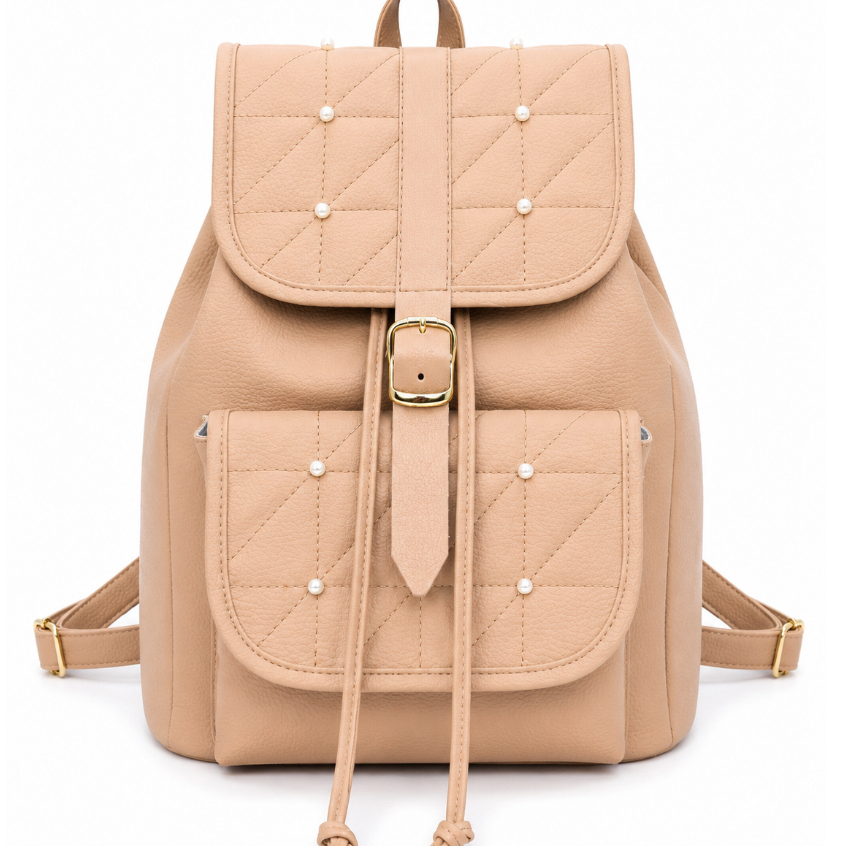Mochila Feminina para Notebook em Couro Sintético Grande Impermeável Moderna