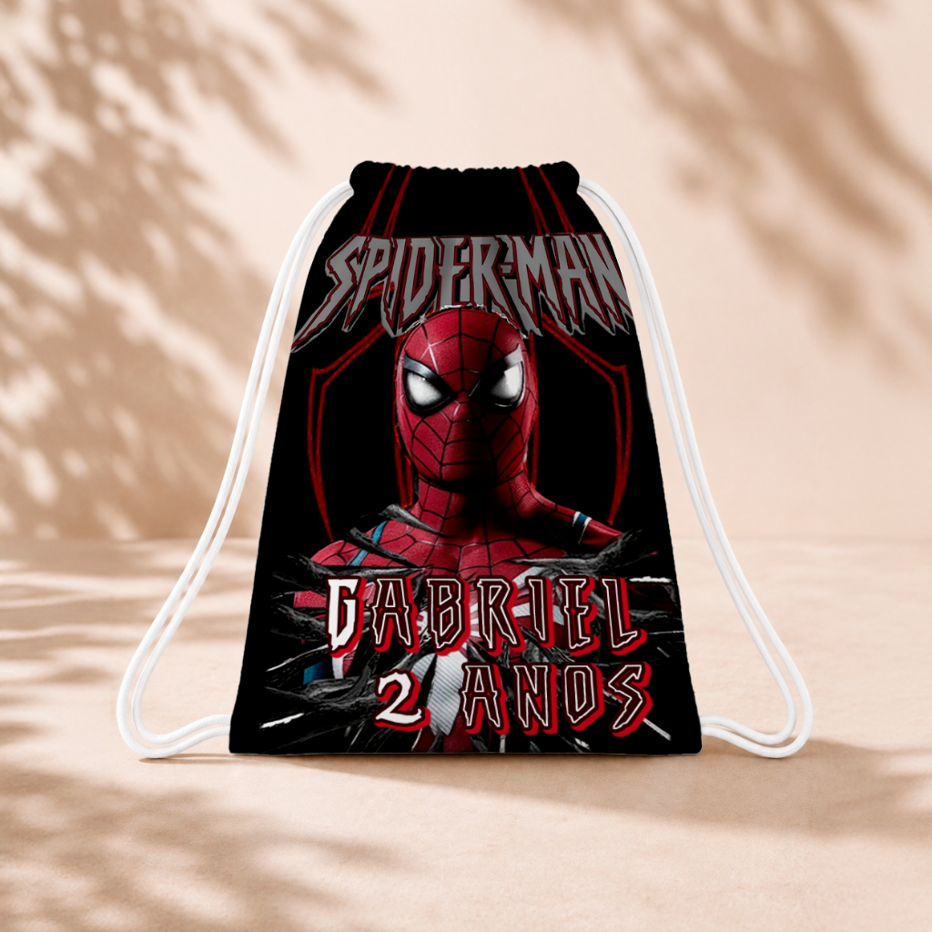 10 Mochila Personalizada Infantil 18x26 Sacolinhas Surpresa Festa Aniversário Lembrancinha Homem Aranha M2