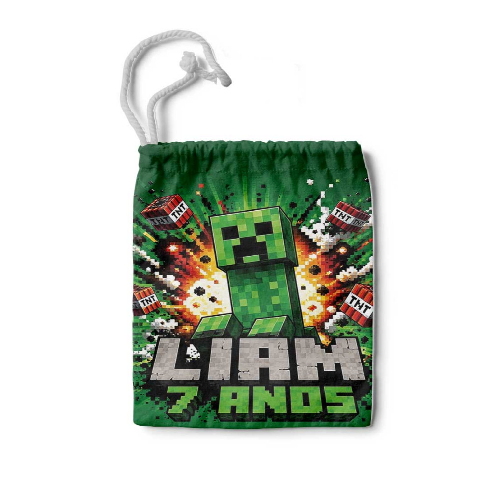 Kit Sacolinha Saco Saquinho estampa dois lados Lembrancinha Brinde Aniversario Personalizadas Encanto MineCraft