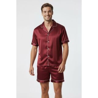 Pijama Masculino Vermelho Modelo Americano