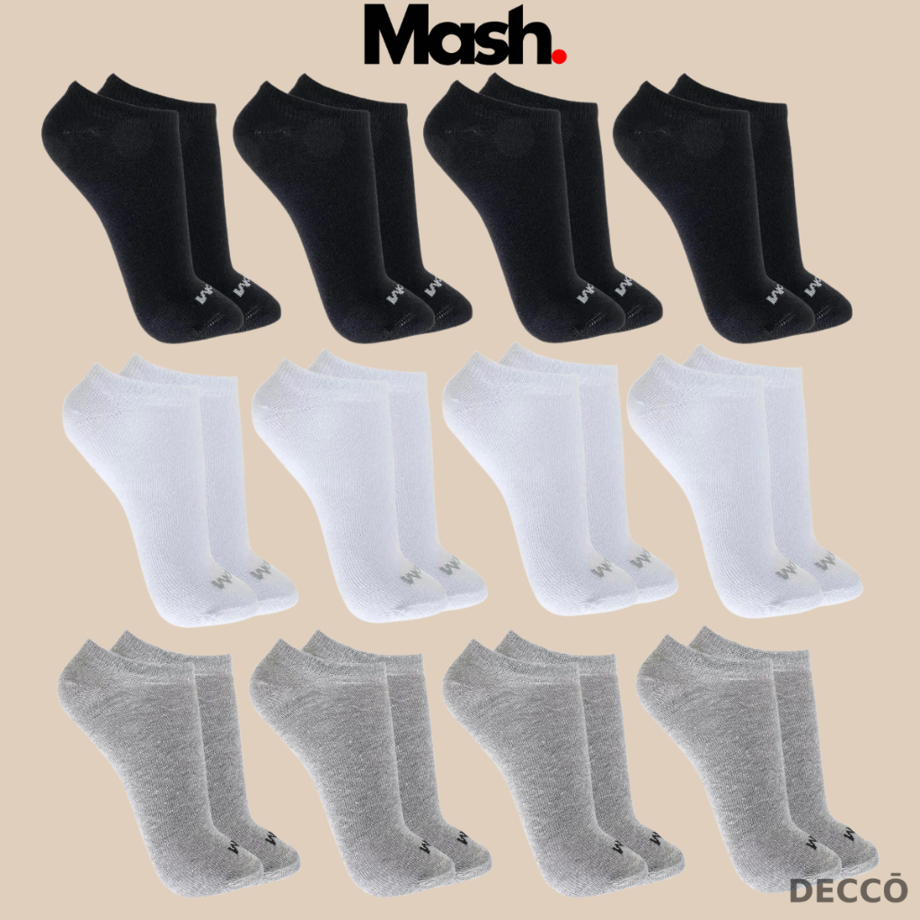Kit Com 12 Pares de Meias Sport Mash Cano Curto em Algodao Unissex Para Corrida