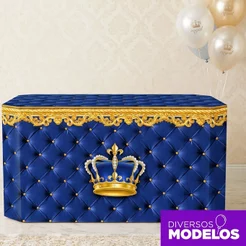 Capa de Mesa Realeza Aniversário Forro de Mesa Decoração Festa Em Tecido para Sublimado Veste Fácil