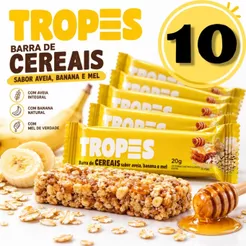 Kit 10 Barrinhas de Cereais Sabor Aveia Banana e Mel 20g