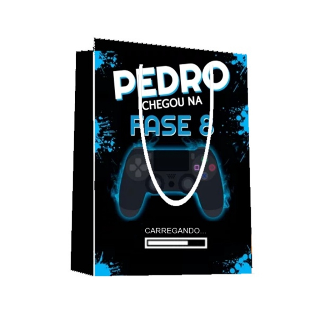 Sacolinha Game Personalizada para Aniversário/ Lembrancinha Festa Infantil / Qualquer nome e idade