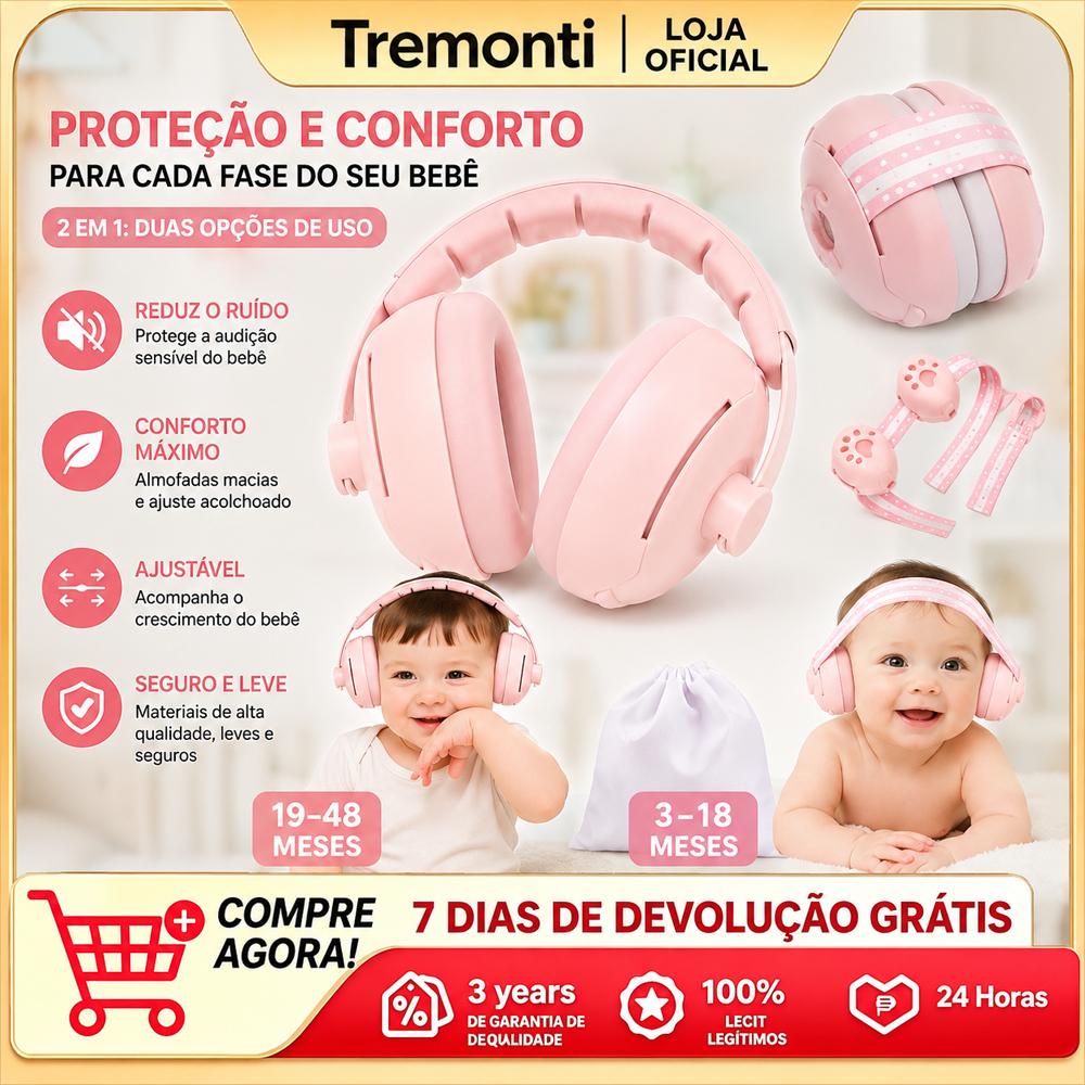 Abafador Ruído Auricular Infantil Confortável Bebê Autismo（Entrega imediata）
