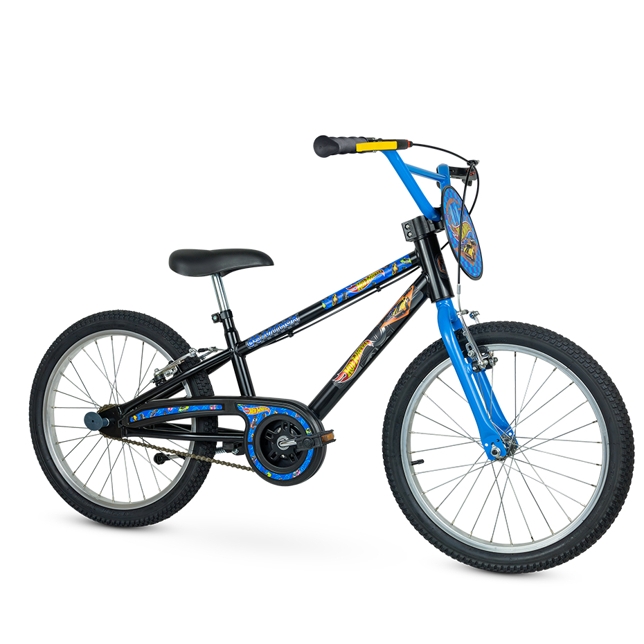 Bicicleta Infantil Aro 20 Hot Wheels Mattel Nathor C/ Pé de descanso Freios V-brake suporta ate 70kg