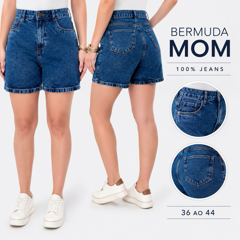 Bermuda MEIA COXA cintura ALTA PREMIUM