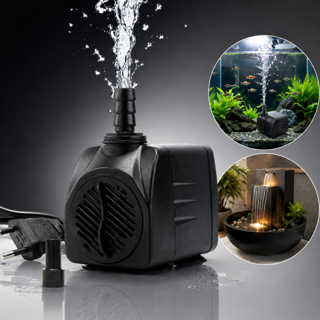 Bomba Submersa AG-202 600L/h para Aquários Lagos Fontes Cascatas Elevação 1,3m