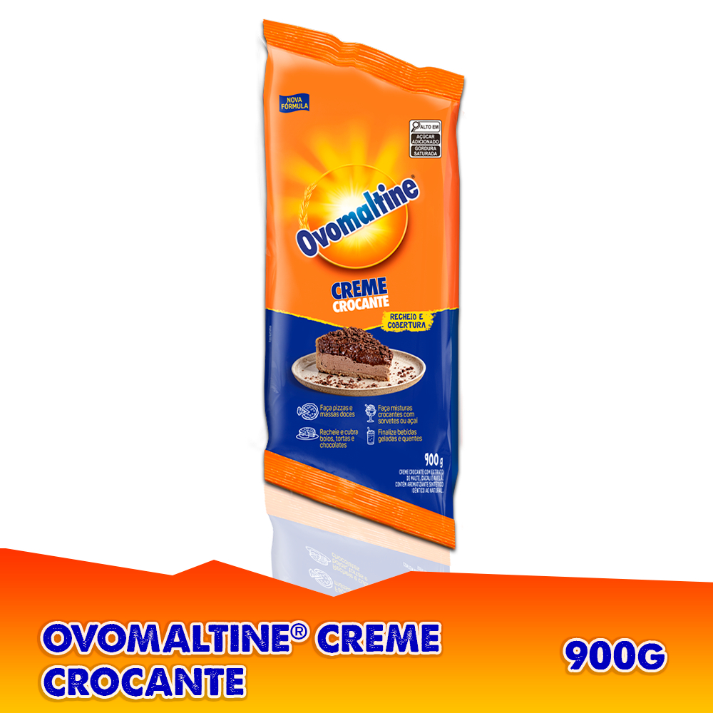 Creme de Avelã Ovomaltine Crocante 900g Bisnaga Confeitaria