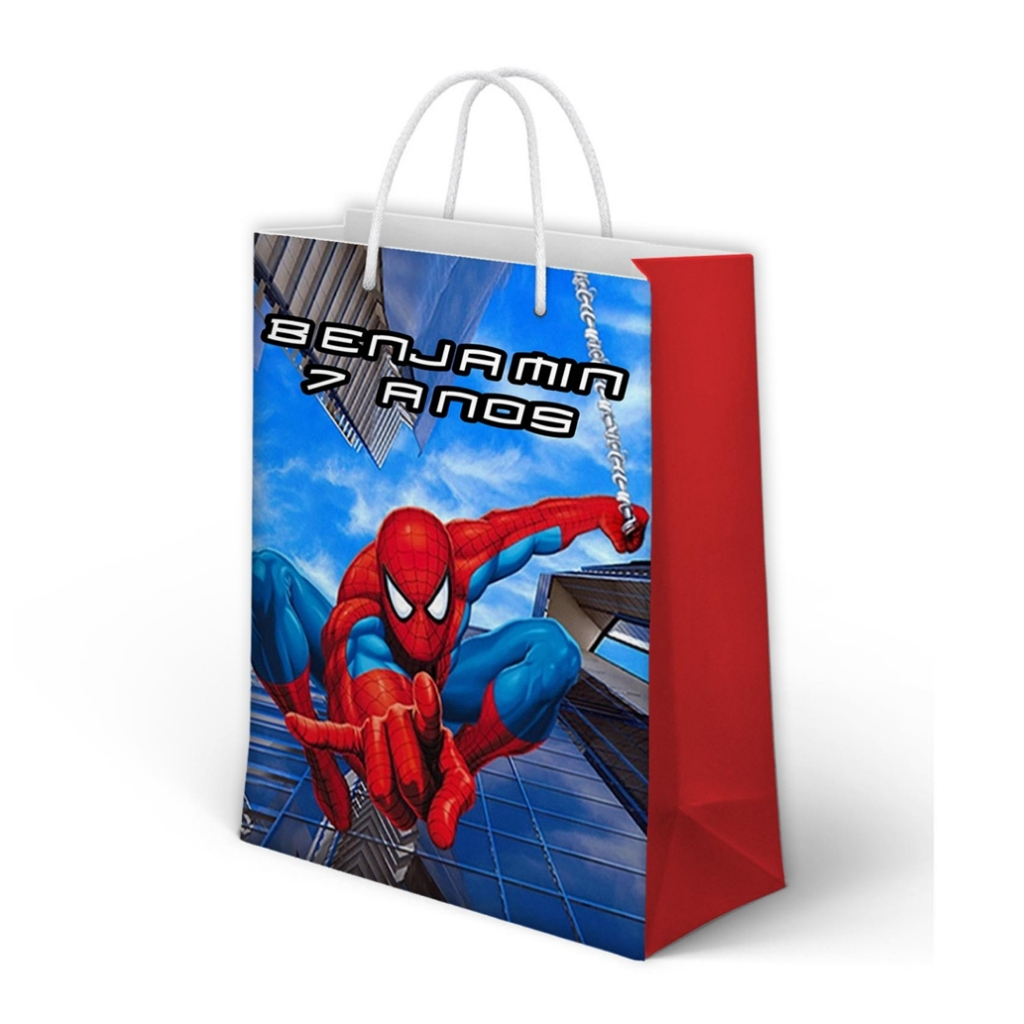 Sacolinha Homem Aranha Personalizada para Aniversário/ Lembrancinha Festa Infantil / Qualquer nome e idade
