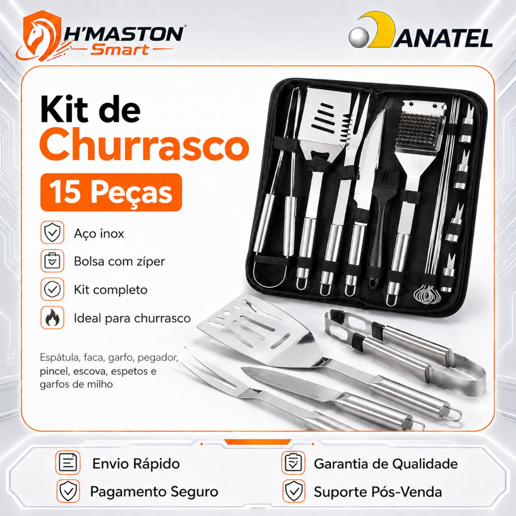 H'maston Kit Churrasco Completo Kit Churrasco Personalizado Espeto Churrasco Kit Churrasqueiro Churrasco Acessórios
