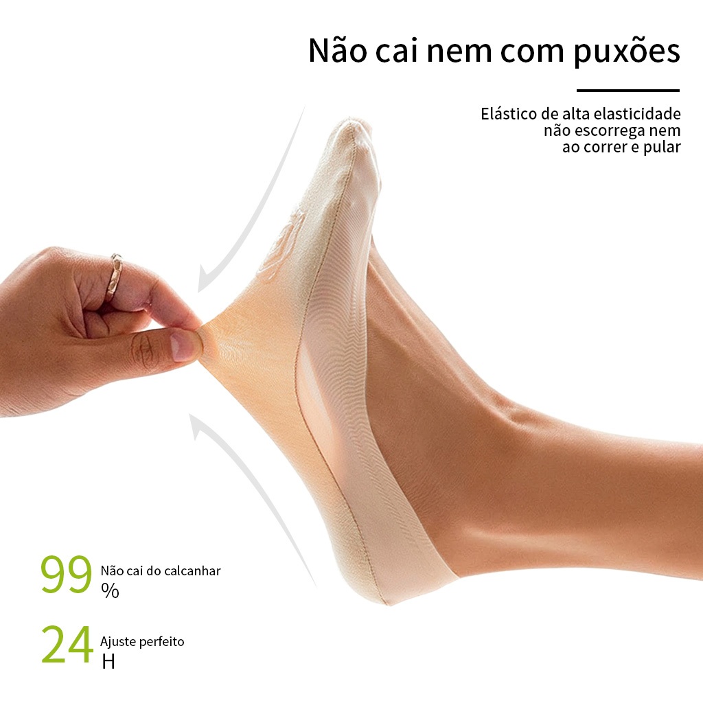 meia sapatilha feminino seda gelada verão invisível boca rasa, confortável, respirável, anti-queda no calcanhar — imagem 2 de 2