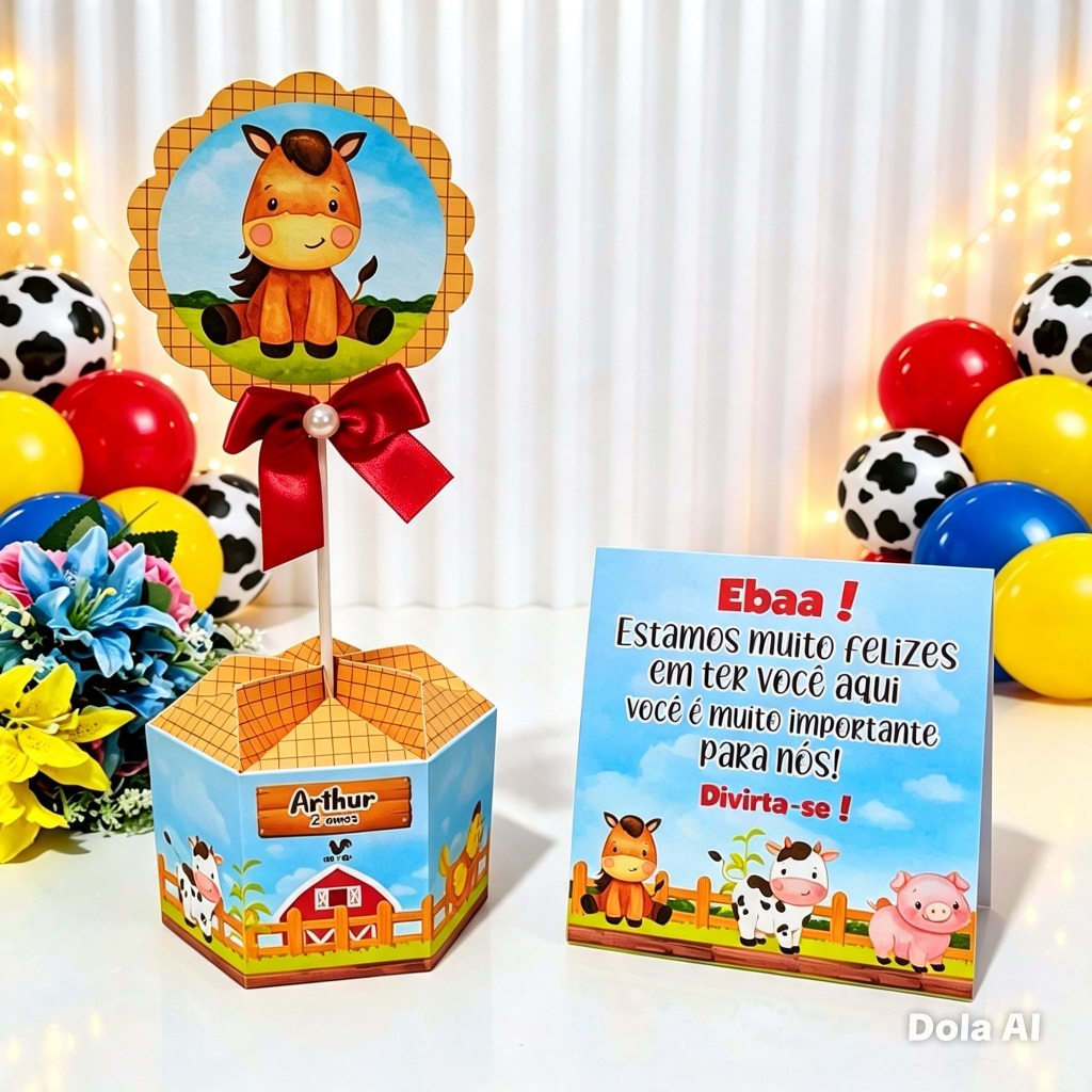 Centro de Mesa Fazendinha Plaquinha Arranjo de mesa Plaquinh | Lembrancinha | Festa Infantil