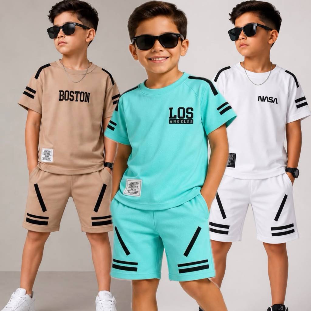 Conjunto Infantil Masculino Todo Em Dry Fit Roupa Menino Verão Casual Veste 4 ao14 Anos
