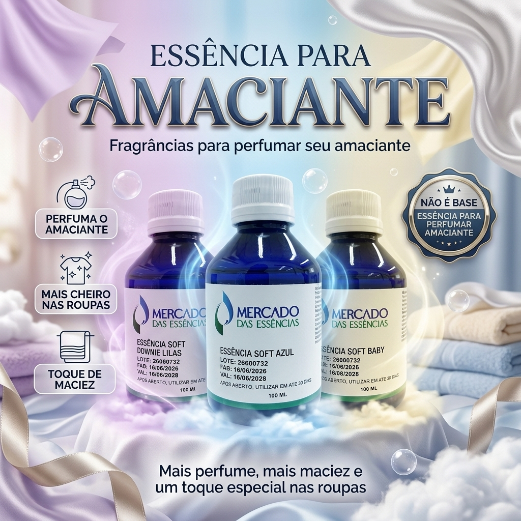 Imagem Essência de Amaciante Cheirinho para Máquina de lavar 100ml