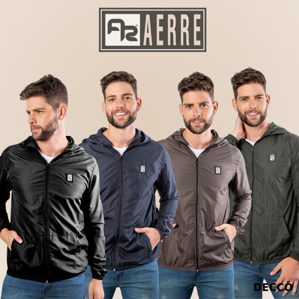 Jaqueta Corta Vento Masculina Adulto Com Capuz Para Frio e Inverno Sem Forro Óti