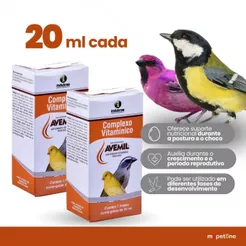 Kit 2 Avemil Complexo Vitamínico 20ml Indubras Suplemento Para Pássaros