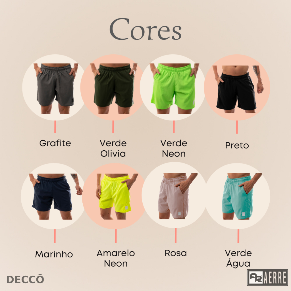 Shorts Bermuda Tactel Masculina Fitness Aerre · foto 2