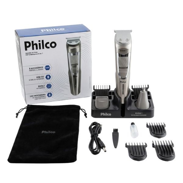 Aparador de Pelos Philco Multigroom 8 em 1 5W PAP16 - Bivolt