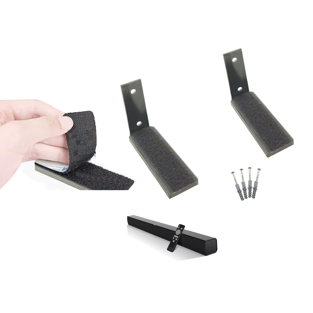 Suporte de Parede painel Universal para SoundBar , caixa de Som vertical, parafusado, fixação velcro Sound Bar