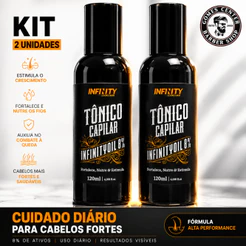 Kit 2x Tônico Capilar Antiqueda 120ml Serum de Crescimento Infinitydil Cabelo Barba Sobrancelha