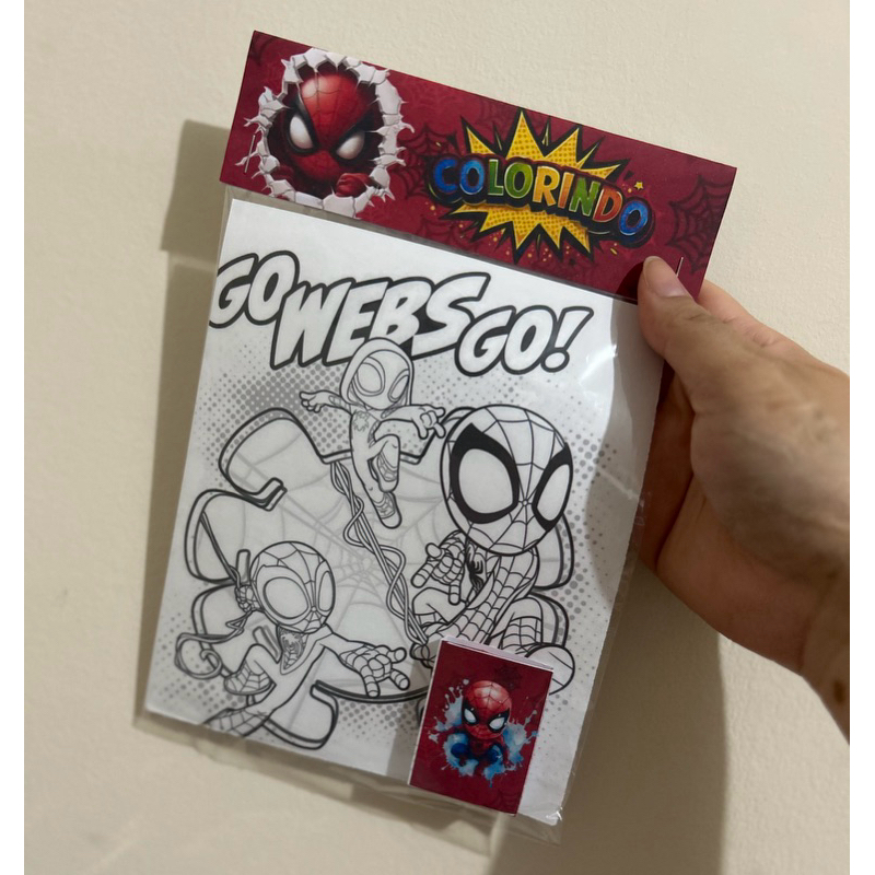 Kit de Colorir HOMEM ARANHA Personalizado + mini Giz de Cera | Lembrancinha Infantil para Aniversário