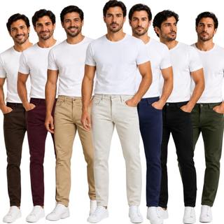 Calça Masculina Esporte Fino Sarja Com Elastano Social Casual Para Trabalho