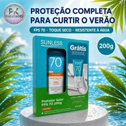 KIT PROTETOR SOLAR CORPORAL SUNLESS FPS70 200G + MINI FACIAL FPS70 30G SUNLESS
