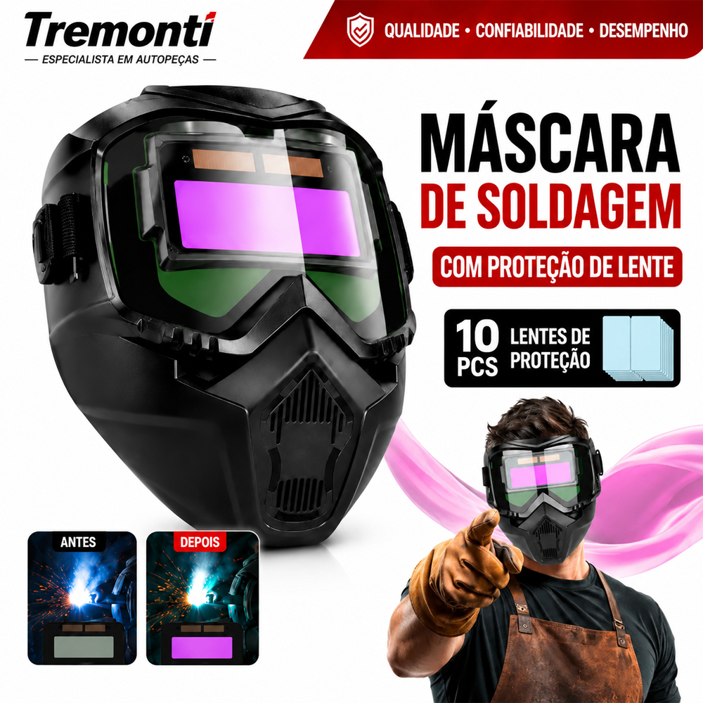 Um Conjunto De Máscara De Soldagem Automática Profissional Montada Na Cabeça , Filtro De Luz , Capacete Antirreflexo , E