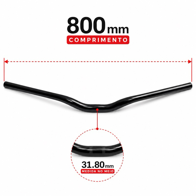 Guidao Voador Alumínio 31.8 80CM Grande Resistente Modelo Kalin Bicicleta Bike MTB Freeride DH Grau