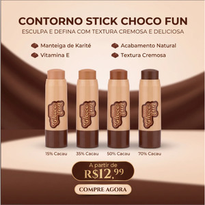 Contorno Stick Fenzza Choco Fun 4 Tons - Cremoso Alta Pigmentação Original