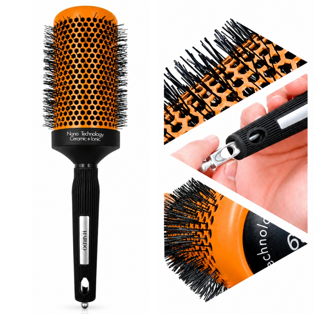 Escova Cabelo Redonda Térmica Cerâmica Vazada Profissional Hairdo
