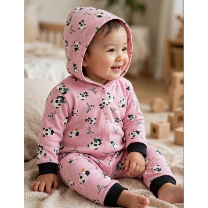 Macacão Roupas Enxoval  P M G  Menina Panda
