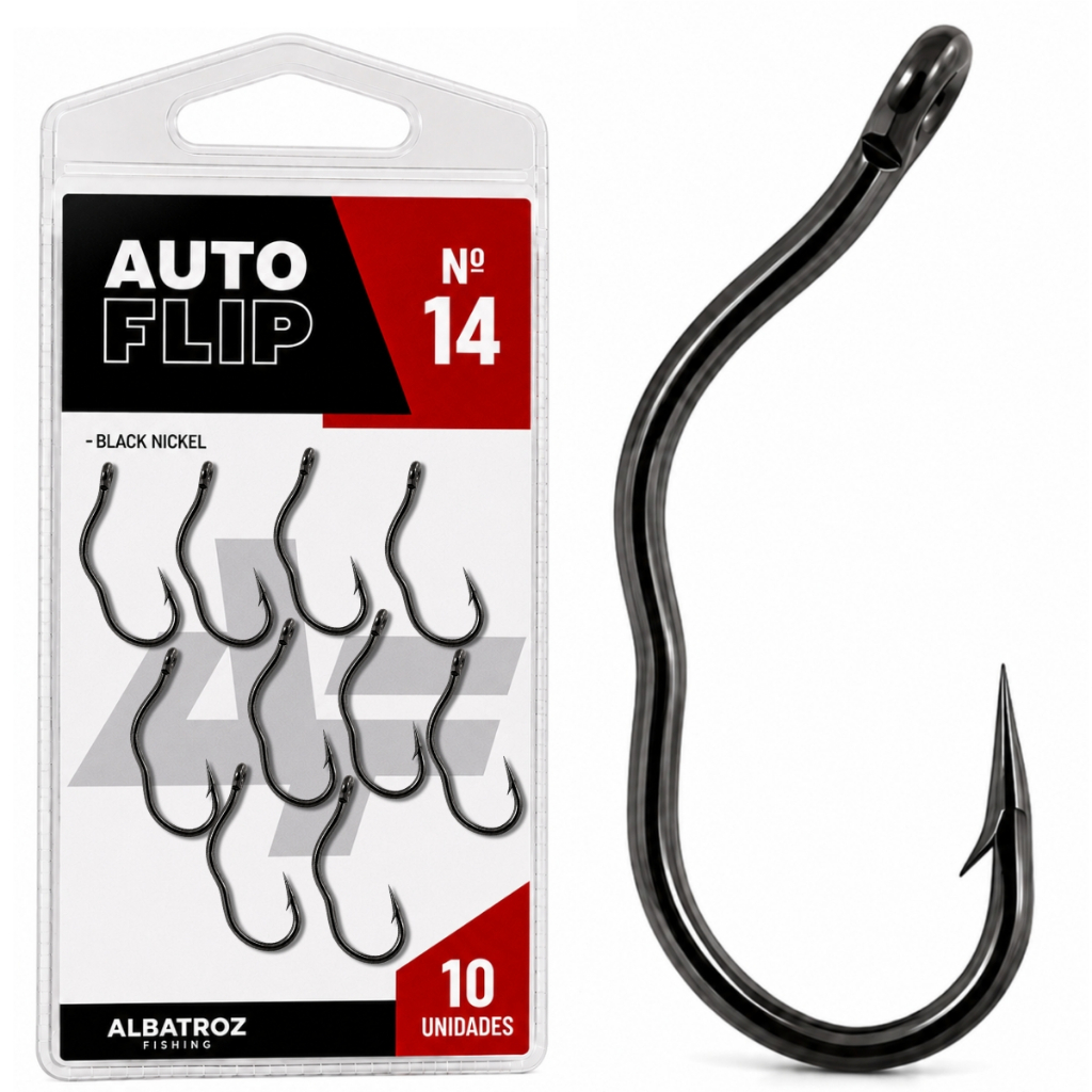 Anzol Auto Flip Albatroz Fishing N14 Fisgada Automática