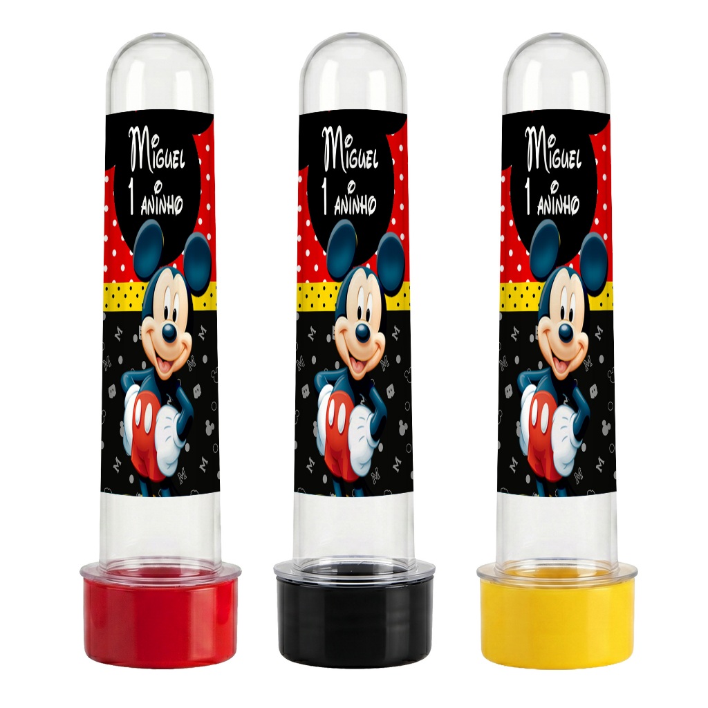 Tubete Personalizado Mickey Adesivo Lembrancinha Aniversário Festa Infantil Colorido Doces Balinha