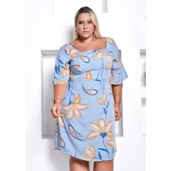 Vestido Plus Size Feminino Curta Estampado Tamanho G1 G2