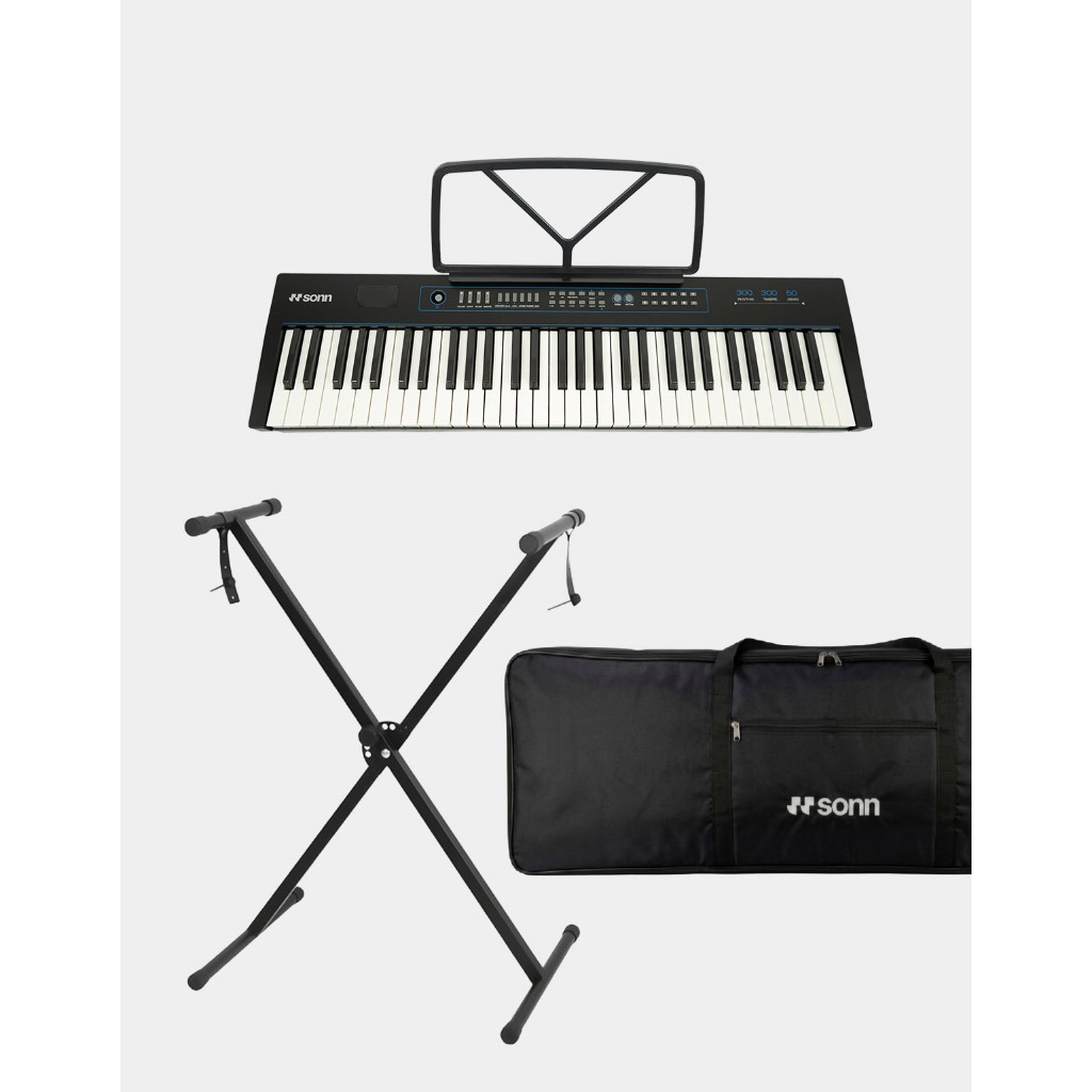 Teclado musical + capa e suporte Sonn 61 Teclas + Capa grande+ Suporte teclado 300 Timbres e Ritmos Função sustain