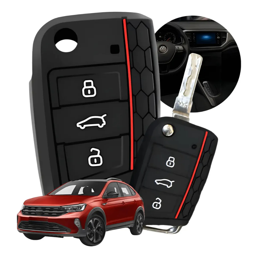 Capa Chave Canivete Silicone Original Vw Polo Virtus T-cross Nivus