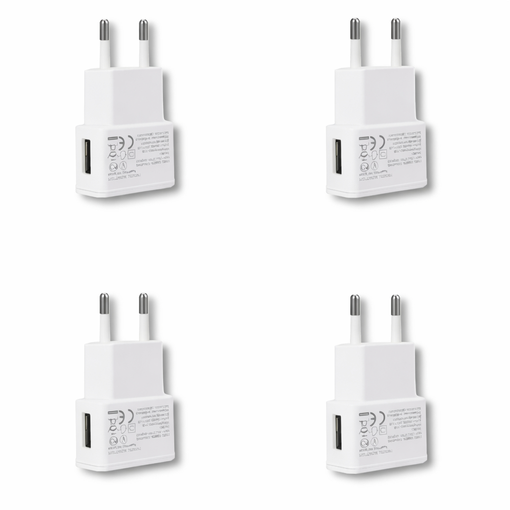 Kit 4 Carregadores USB 5V 2A | Fonte Universal para Android e iPhone