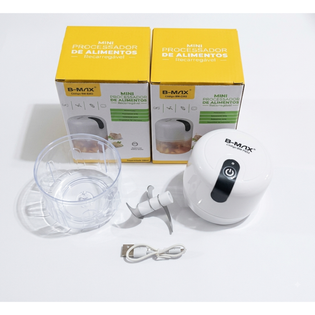 Mini Processador De Alimentos Multifuncional 250ml - Portátil, Prático e Fácil de Usar - BM-F932