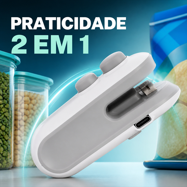 Seladora De Sacos Plásticos Portátil Recarregável Mantenha Alimentos Frescos Mini Selador E Cortador De Embalagem