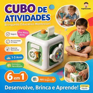 6 em 1 Montessori Brinquedos Educativos Sensory Busy Board Baby Practice Skills Drawer Cube Fidget Brinquedos Educativos