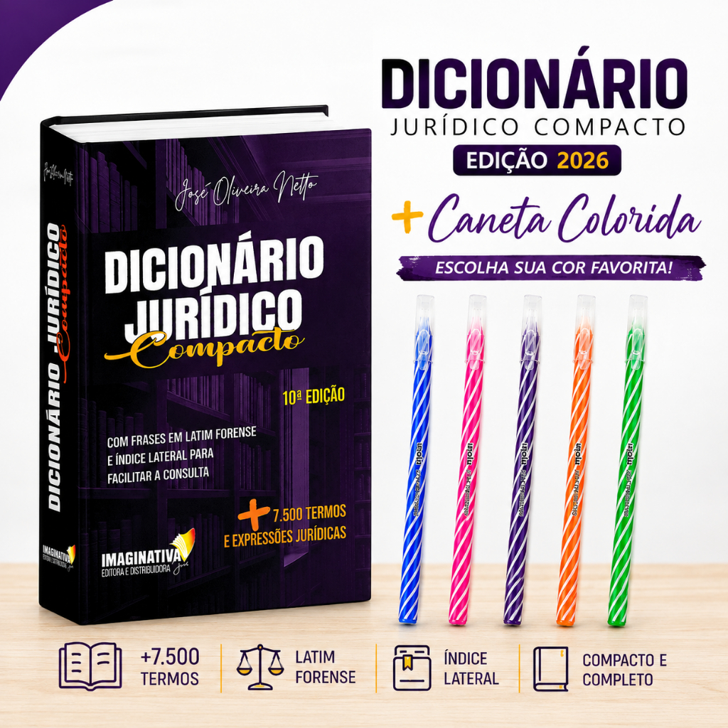 Dicionário Jurídico Compacto 2026 + caneta colorida