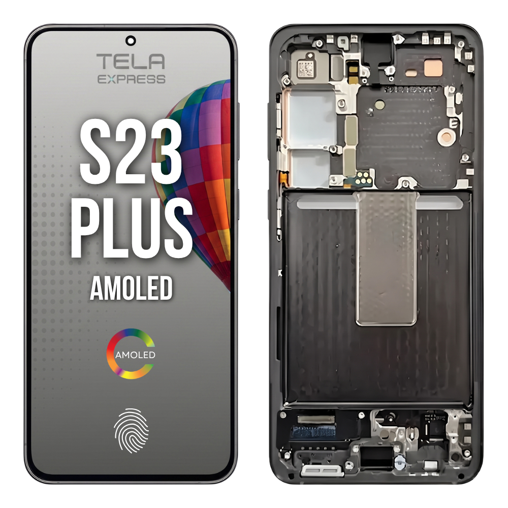 Tela Touch Display Compatível Galaxy S23 Plus S916 Amoled Biometria Aro Preto